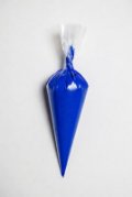 Blue royal icing bag